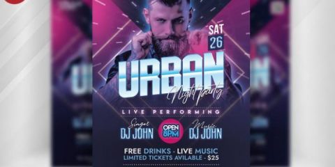 Free Urban Night Party Flyer in PSD