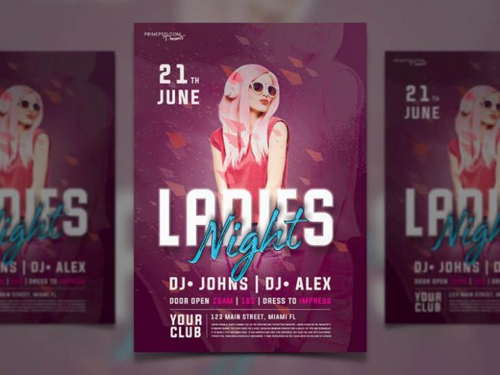 Girls Party Only Free PSD Flyer Template