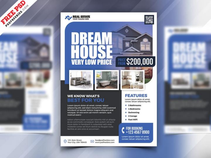 Real Estate PSD Flyer Template for Free