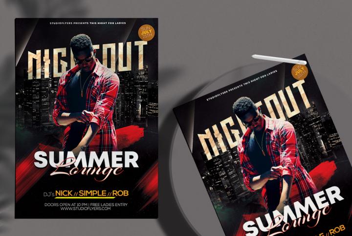 Summer Lounge Nightout Flyer Free PSD Template