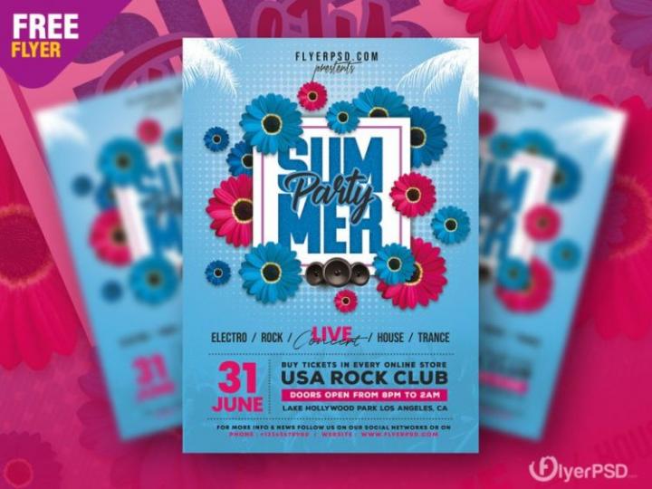 Summer Party Event Free PSD Flyer Template