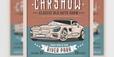 Free Car Show Flyer Template in PSD