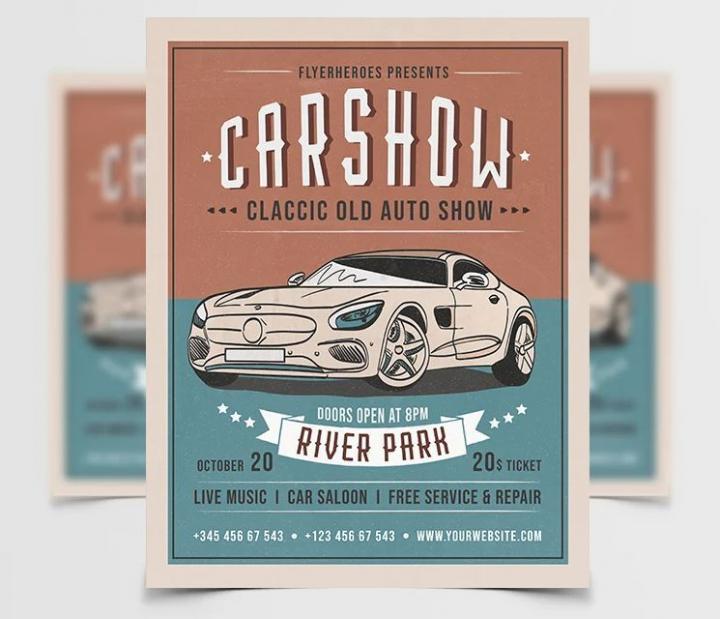 Free Car Show Flyer Template in PSD