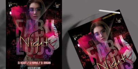 Free Fabulous Night Flyer Template in PSD