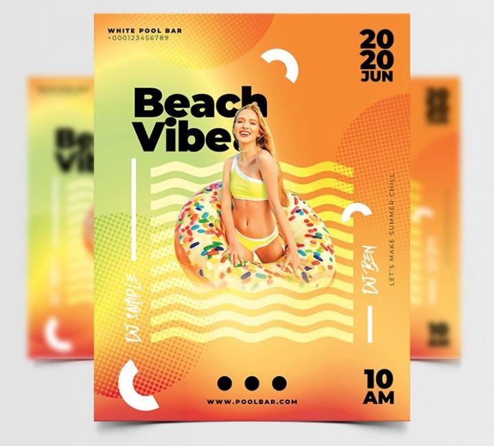 Free Go Beach Vibe Flyer Template in PSD