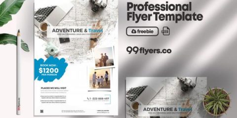 Free Holiday Travel Flyer Template in PSD