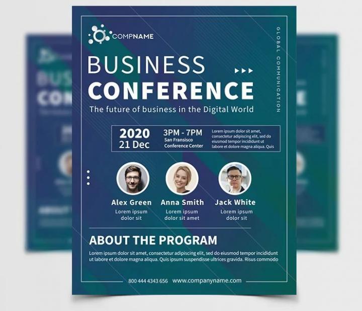 Free Meet UP Conference Flyer Template in PSD