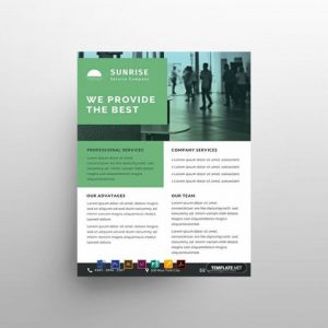 Free Service Datasheet Flyer Templatein PSD