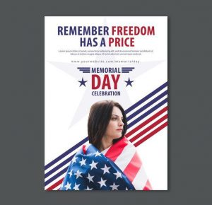 Free Simple Memorial Day Flyer Template in PSD