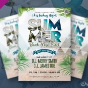 Free Summer Beach Music Event Flyer in PSD