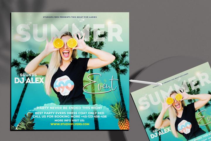 Free Summer Event Template in PSD