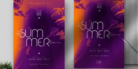 Free Summer Time Flyer Template in PSD