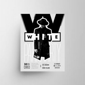 Free White Party Flyer Template in PSD