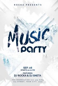 Free Winter Music Party Flyer Template in PSD