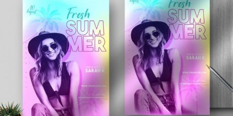 Free Fresh Summer Flyer Template in PSD