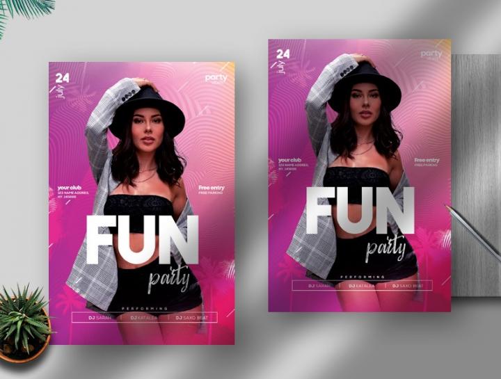 Free Fun Party Flyer Template in PSD