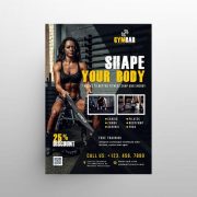 Free Gym Time Fitness Flyer Template in PSD