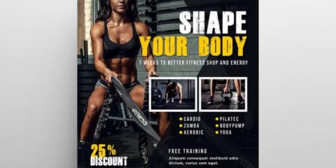 Free Gym Time Fitness Flyer Template in PSD