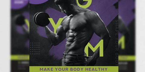 Free Month of GYM Fitness Flyer Template in PSD