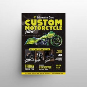 Free Motorcycle Show Flyer Template in PSD