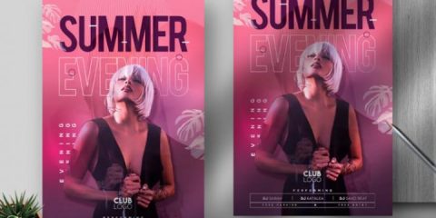 Free Summer Evening Flyer Template in PSD