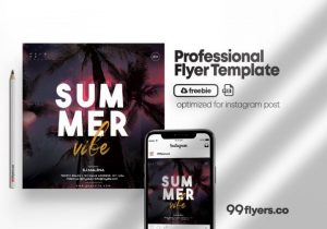 Free Summer Time Vibe Flyer Template in PSD