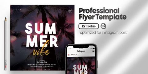 Free Summer Time Vibe Flyer Template in PSD