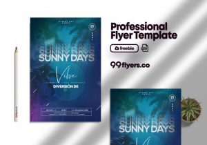 Free Sunny Days Event Flyer Template in PSD