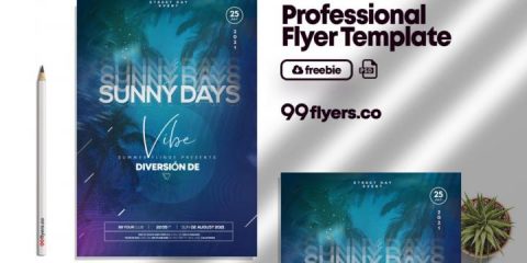 Free Sunny Days Event Flyer Template in PSD