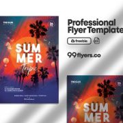 Free Tropic Party Summer Event Template in PSD