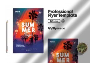 Free Tropic Party Summer Event Template in PSD