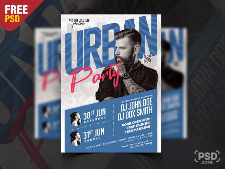 Urban Night Party Free PSD Flyer Template