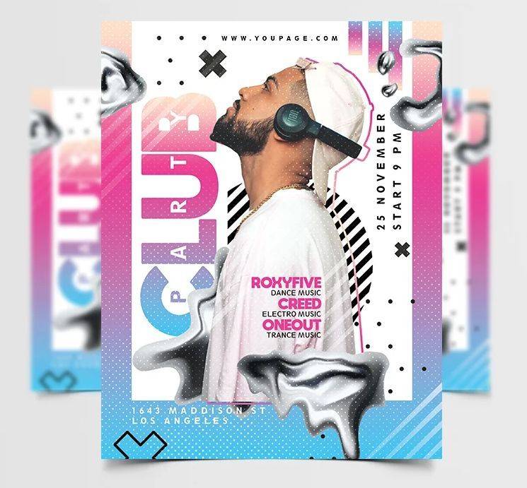 Free Artist DJ Party Flyer Template in PSD