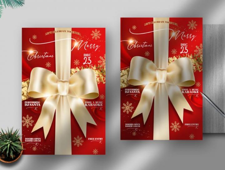 Free Elegant Christmas Flyer Template in PSD