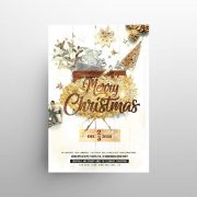 Free White Christmas Party Flyer Template in PSD