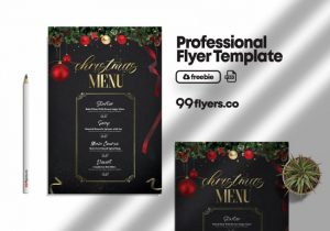 Free Christmas Menu Flyer Template in PSD