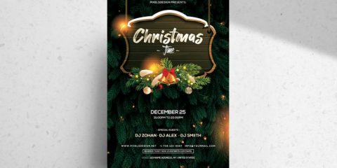 Free Christmas Time 2020 Flyer Template in PSD