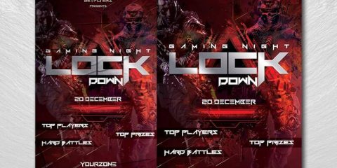 Free Gaming Lockdown Flyer Template in PSD