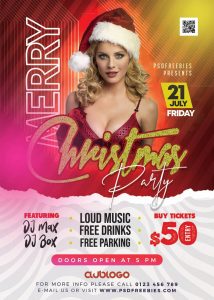 Free Merry Xmas Party Flyer Template in PSD