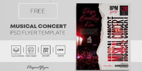 Free Musical Concert Flyer Template in PSD