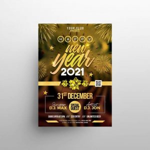 Free New Year 2021 Party Flyer in PSD