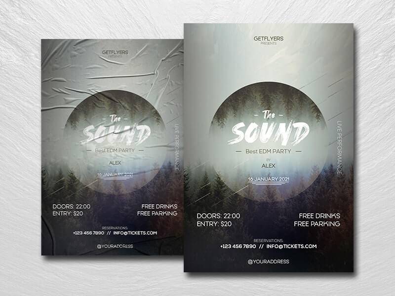 Free Sound Party Flyer Template in PSD