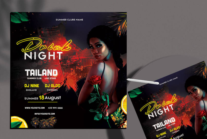 Drinks Night Party Free Flyer Template (PSD)