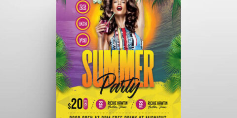 Download Hot Summer Event PSD Flyer Template for free.