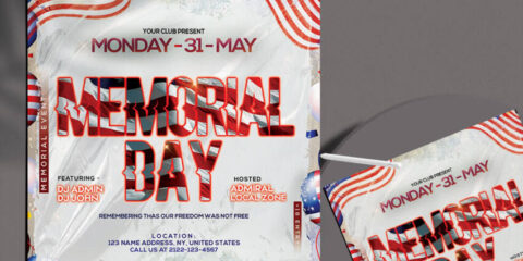 Memorial Day 2021 Party Free Flyer Template (PSD)