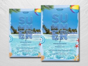 Summer Beach Party Free Flyer Template (PSD)