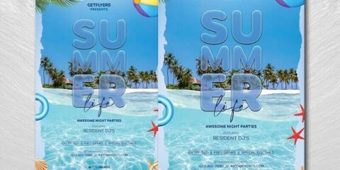 Summer Beach Party Free Flyer Template (PSD)