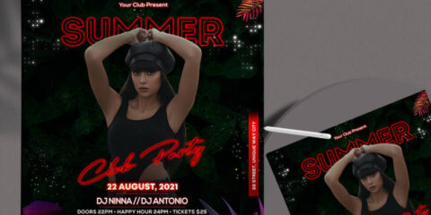Summer Party Night Free Flyer Template (PSD)