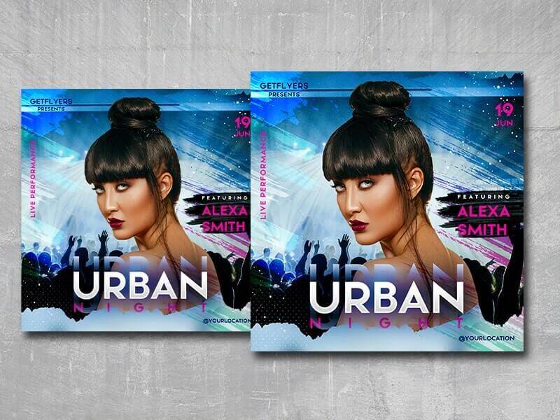 Urban DJ Party Free Flyer Template (PSD)