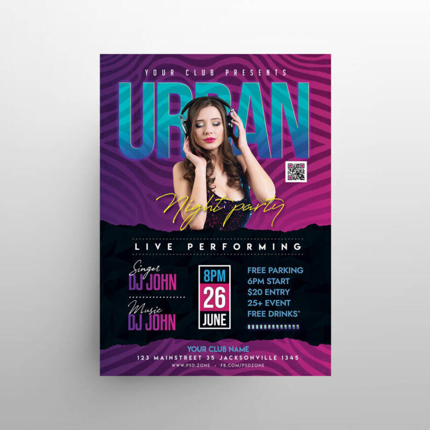 Urban Dance Party Free Flyer Template (PSD)